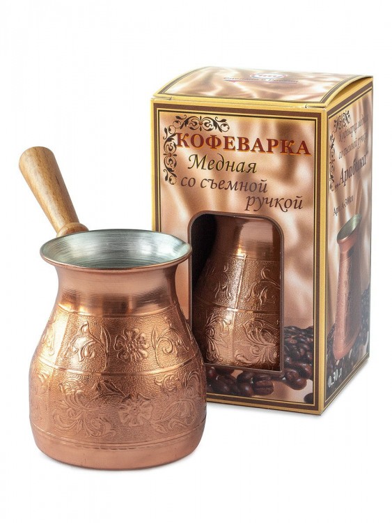 Кофеварка медная (турка) "TimA" в подарочной упаковке УТРО ВОСТОКА 450 мл